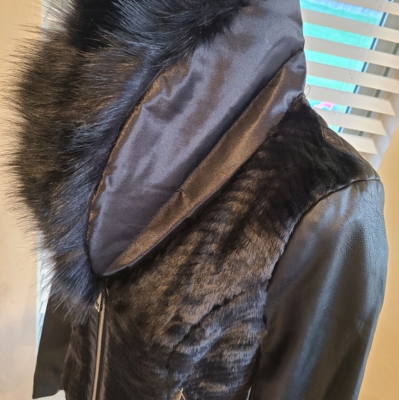 Guess Leather Jacket with Fur - Picture 7 of 10